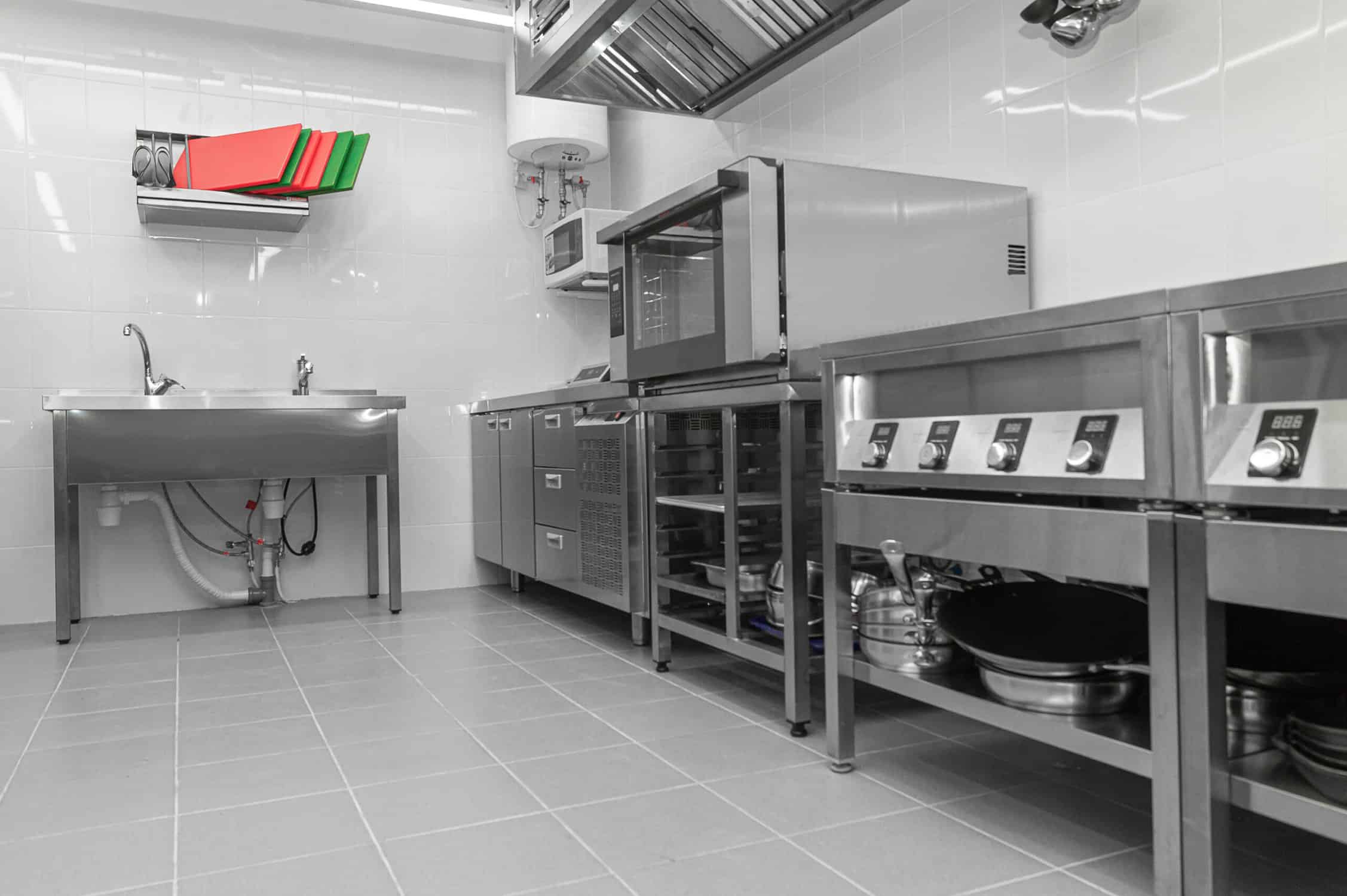 design and interior commercial painting of a cafe's kitchen