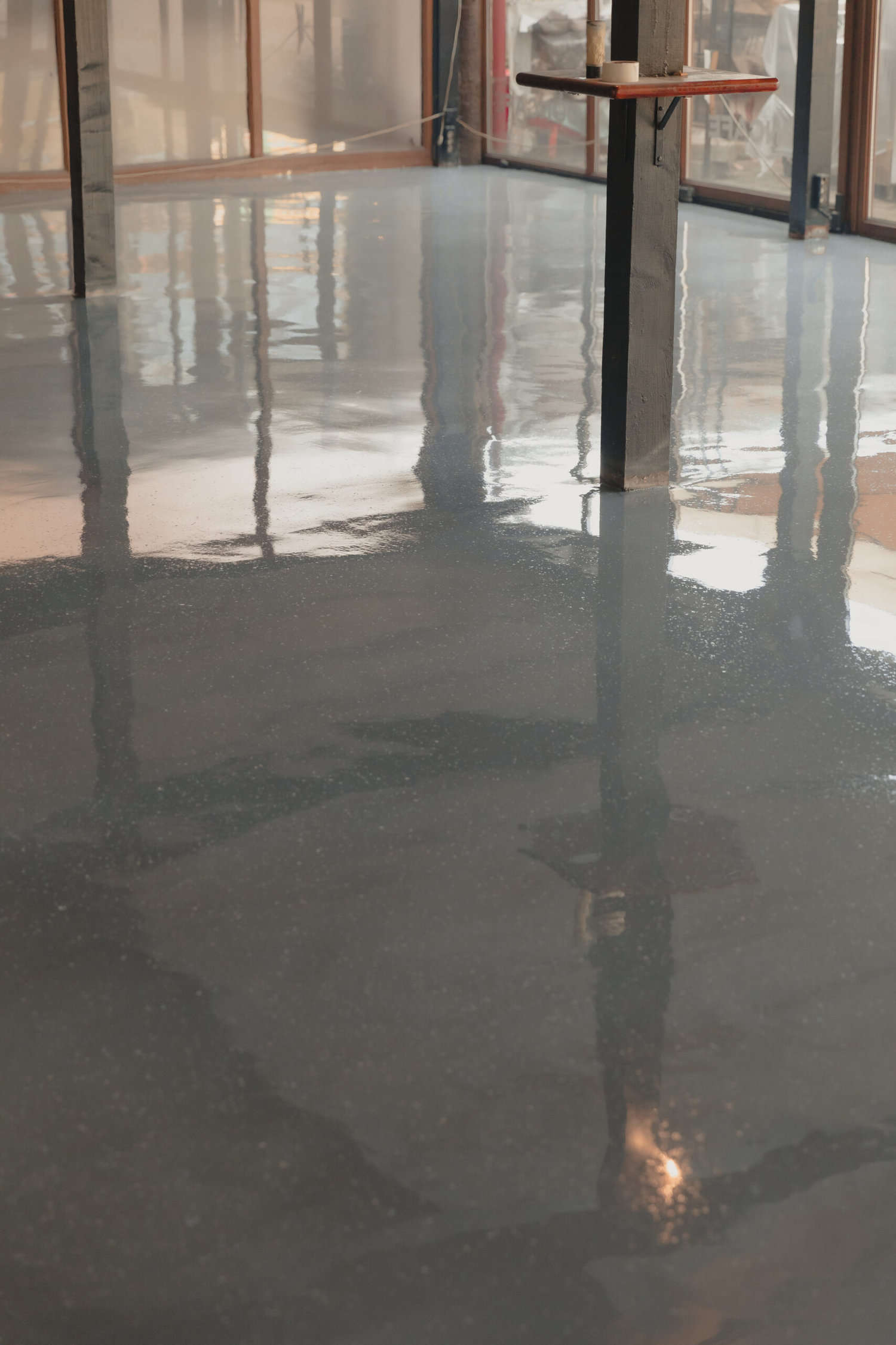 commercial epoxy flooring in progress